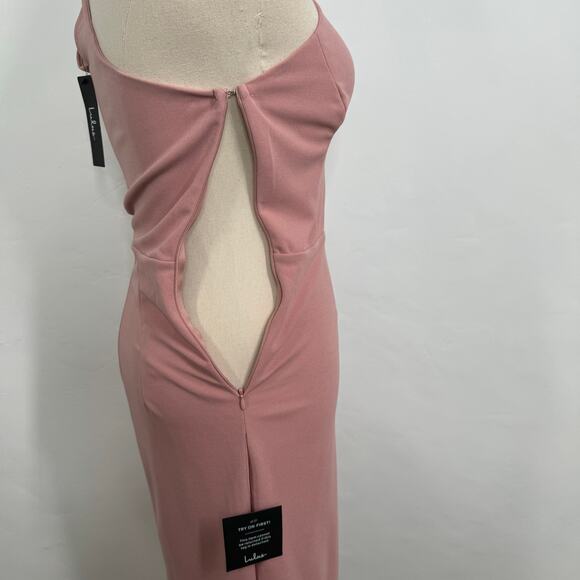 NWT Lulu's Cocktail Club Dress Mauve One Shoulder Midi Party Cocktail Size XS - Picture 6 of 15